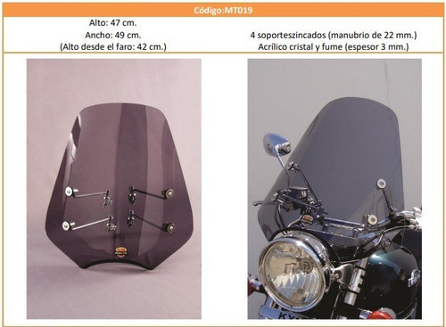 Parabrisa Moto Color Fume Motomel Custom 200/150 Dresser 1
