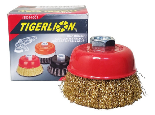 Cepillo Copa Alambre Bronceado Rizado P/ Amol. 65mm Tiger 0