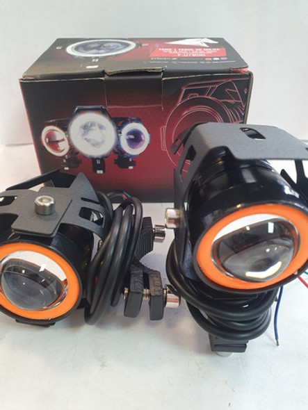 Farolete Led Par, Mini Farol De Milha, Com Olho De Anjo Red 1