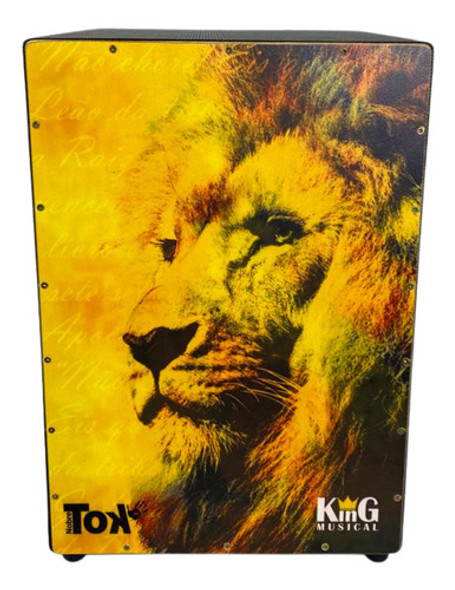 Cajón Acústico Nobre Tok Exclusivo King Musical Leão Laranja 1