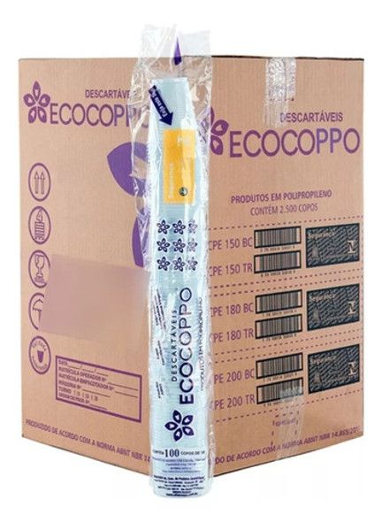 Copo Descartavel Água 180ml Ecocoppo Branco Atacado 2500 Un 0 Copo Descartavel Água 180ml Ecocoppo Branco Atacado 2500 Un 0