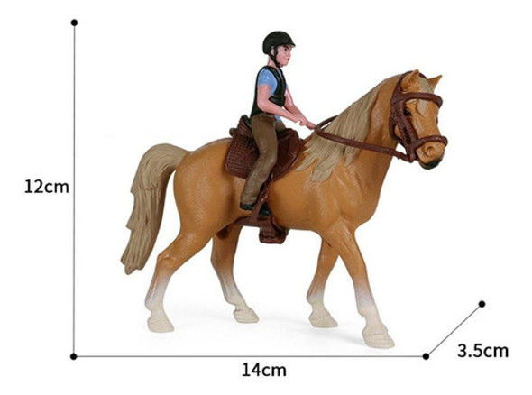 Cavalo De Plástico Forte Realista Com Figura De Cavaleiro 1