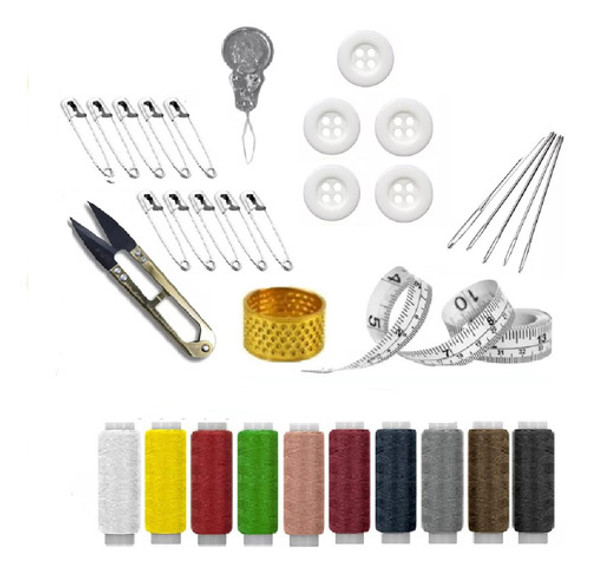 4 Kits Costura Linhas E Agulhas 34 Peças Cada Para Viagem 1 4 Kits Costura Linhas E Agulhas 34 Peças Cada Para Viagem 1