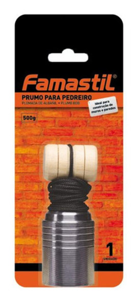 Prumo Pedreiro Aço N05 500g Famastil 0 Prumo Pedreiro Aço N05 500g Famastil 0