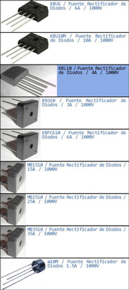 Kbl10 Puente Rectificador De Diodos 4a 1000v-p 1