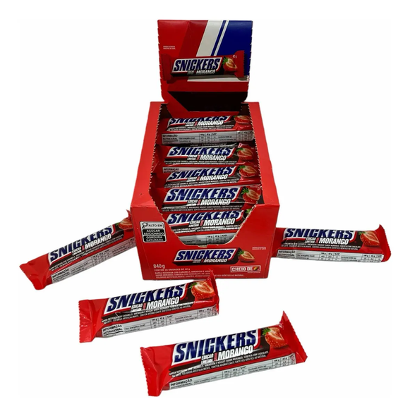 Snickers Strawberry Chocolate Bar Display — 20 Bars x 42 g Each | Limited Edition Flavor by Mars