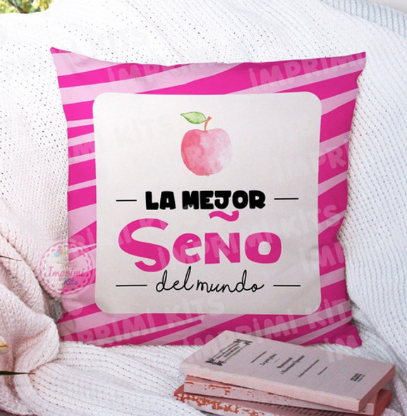 Plantillas Almohadones Regalo Dia Del Maestro Seño Sublimar 1