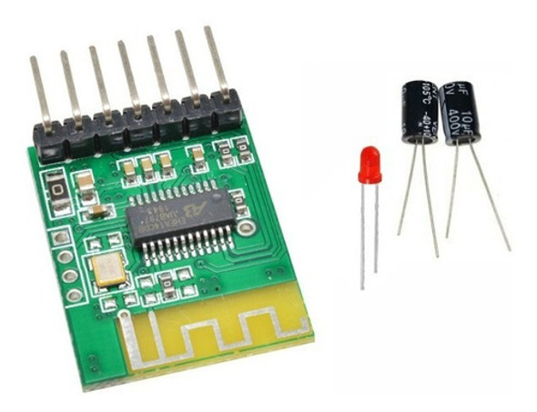Modulo Receptor De Audio Bluetooth 4.0 Stereo + Led +10ufx2u 0