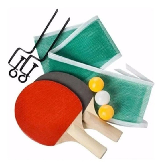 Set Juego De Pin Pong 2 Paletas 3 Pelotas Y Red. 0