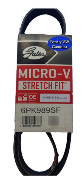 Correa 6pk  989 Vw Up De Accesorios Gates Elastica 0