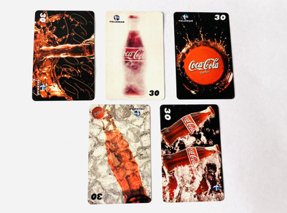 Kit Com 5 Cartões Telefônicos Série Coca-cola Curta 0 Kit Com 5 Cartões Telefônicos Série Coca-cola Curta 0