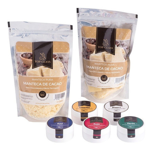Combo 600g Manteca Cacao+5 Colorantes Liposolubles 15g Envio 0