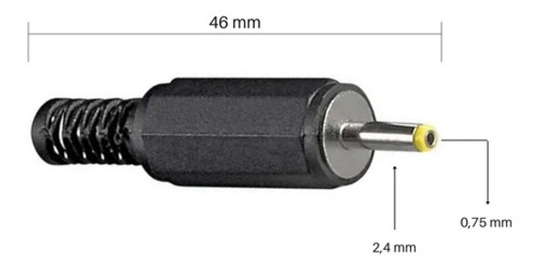 Ficha Plug De Fuente 2.4mm. X 0.75mm. 1