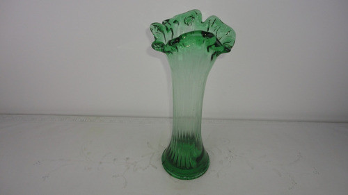 Lindo Florero Alto Antiguo Verde Para Decorar Miralo 0