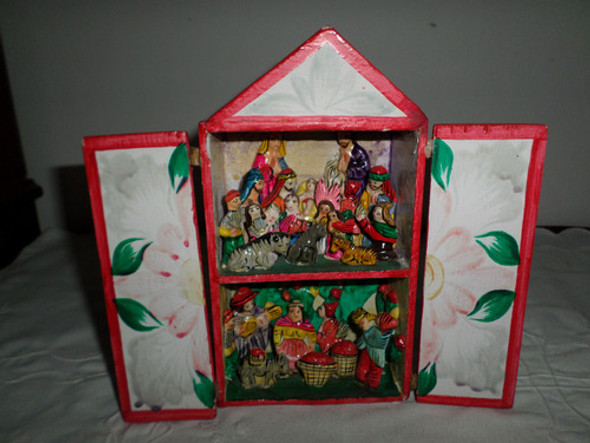 Antigua Capilla Retablo Peruano Pesebre Selladoayacucho Peru 1