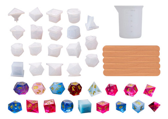 Set 19 Moldes Para Dados De Caucho De Silicona Multiforma 0