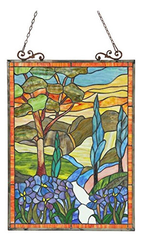 Chloe Iluminación Almos Tiffanyglass Floral Ventana Panel 18 0