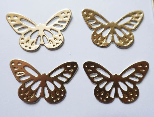 25 Mini Mariposas Cartulina Metalizada Dorada Souvenir Decor 1