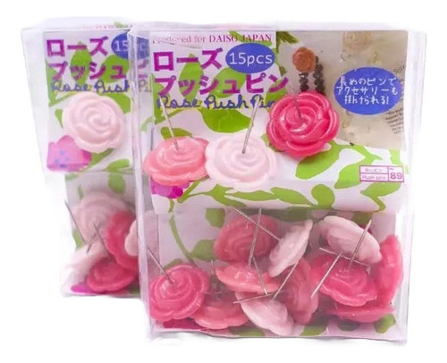 Pinche X 15 Pizarra Chinche Rosas Diseño Flores Oficina 0