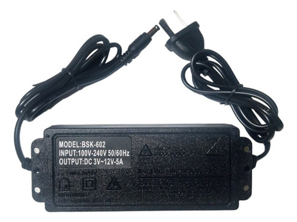 Fuente Transformador Regulable 3v-12v 5a Ficha Plug 5.5x2.5 1
