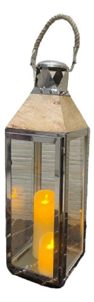 Farol Importado Oriente 60 Cm Metal / Madera / Soga Natural 0