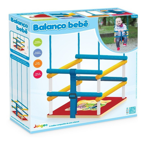 Balanço Em Madeira Para Bebê Vermelho Junges 1