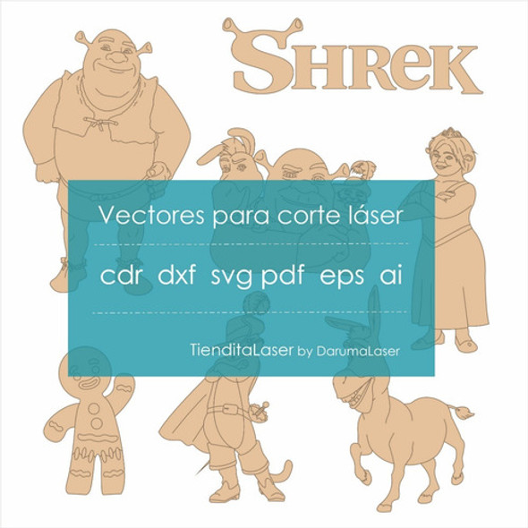 Vectores  Corte Laser Shrek Burro Gato Con Botas Fiona 1 Vectores  Corte Laser Shrek Burro Gato Con Botas Fiona 1