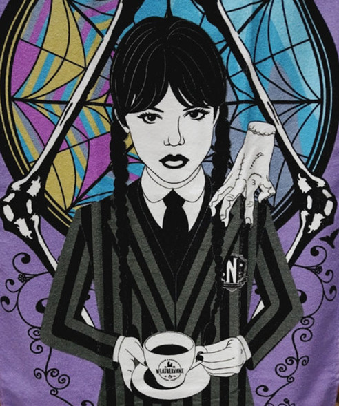 Toalha Praia Lepper Aveludada  Wandinha Addams Licenciado 0