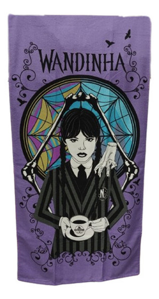 Toalha Praia Lepper Aveludada  Wandinha Addams Licenciado 1