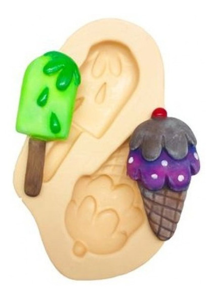 Molde De Silicone Sorvete E Picolé Para Decorar 0