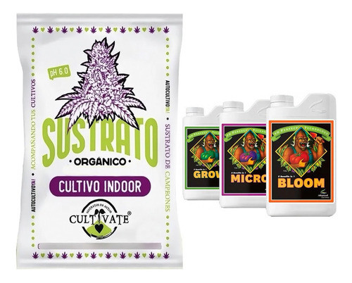 Sustrato Cultivate Indoor 80lt Base Advanced Nutrient 1lt 0