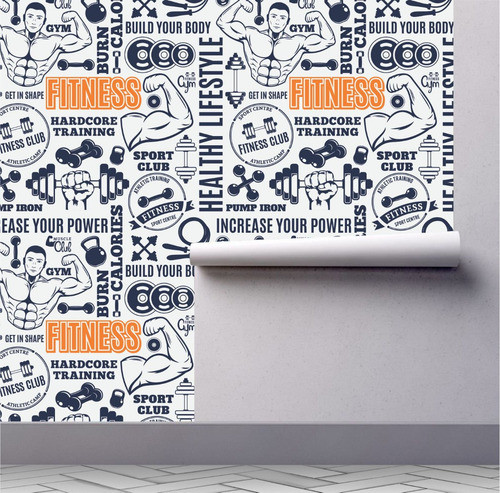 Papel De Parede Fitness Musculação Academia Exercício A577 1