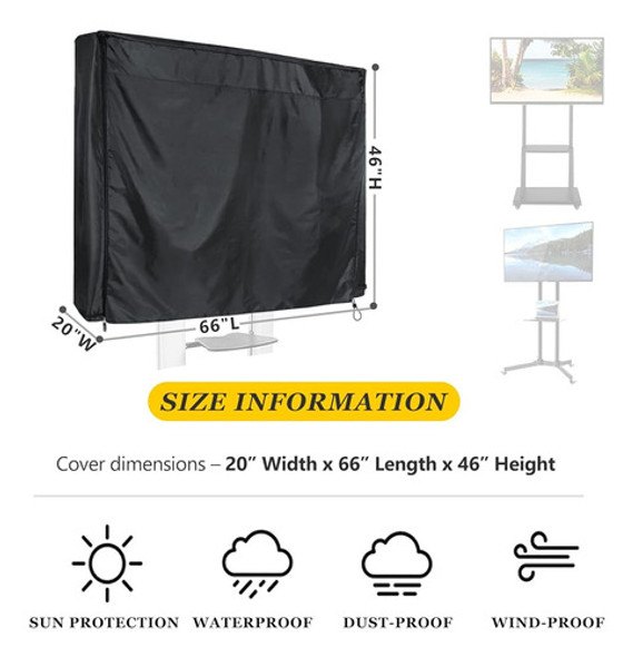 Selugove Cubierta De Soporte De Tv Móvil Para Exteriores 66l 1