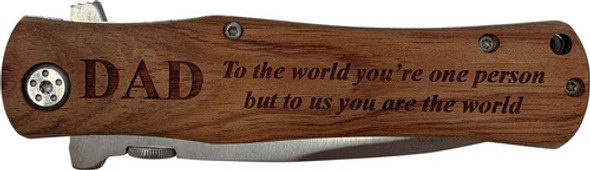 Cuchillo Navaja Plegable Regalo Para Padres Acero Madera 1