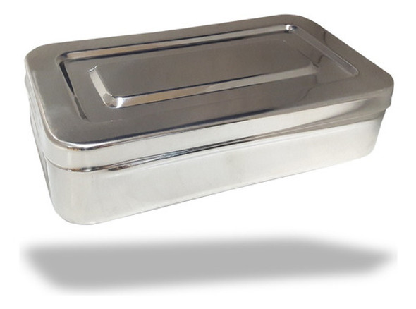 Caja Acero Inoxidable Instrumental Lisa 25x12x6 Cm 0