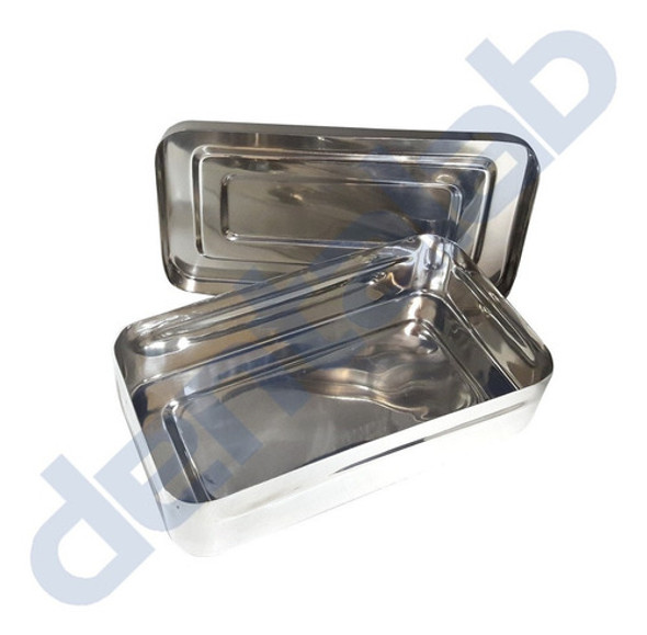Caja Acero Inoxidable Instrumental Lisa 25x12x6 Cm 1