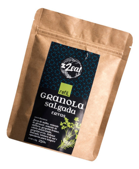 Granola Salgada Com Ervas - Embalagem Pouch Zip Fácil - 250g 0