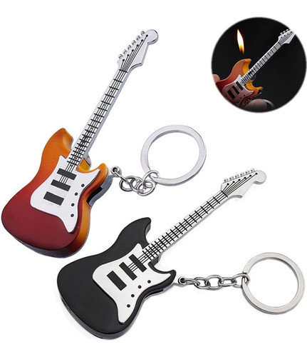 Encendedor Llavero Guitarra Metal Recargable Novedad Regalo 0