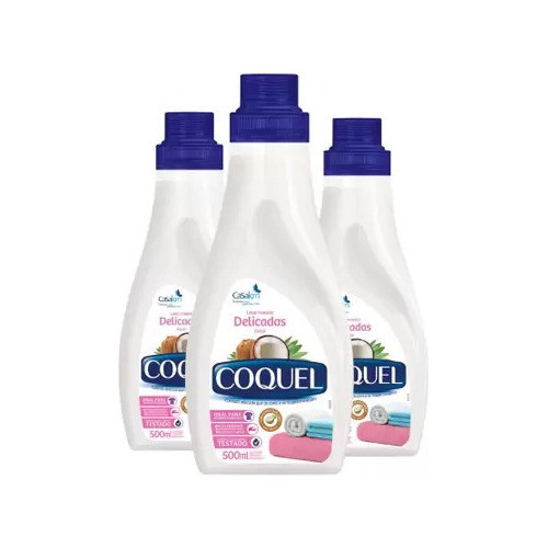 Kit 3 Unidades Lava Roupas Bebe Coquel Coco 500ml Excelente! 0