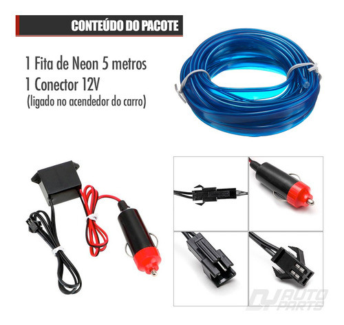 Fita Led Painel Hilux 2014 Luz Interna 5m Azul Marinho 1
