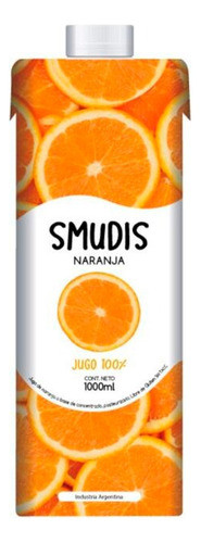Jugo De Naranja Jugo 100% 1 Lt Smudis X8 Unidades 0
