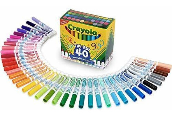 Rotuladores Lavables Crayola Ultra Clean 40 Colores Clasicos 0
