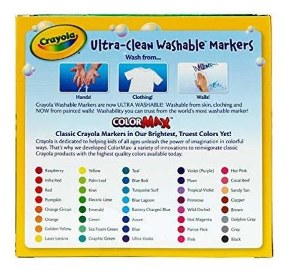 Rotuladores Lavables Crayola Ultra Clean 40 Colores Clasicos 1