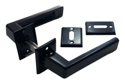 Manija Picaporte Biselada Aluminio Currao Negro C/ Bocallave 0
