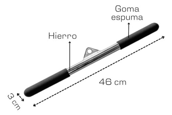 Barra Para Polea Para Trabajo De Triceps Y Biceps Importada 1