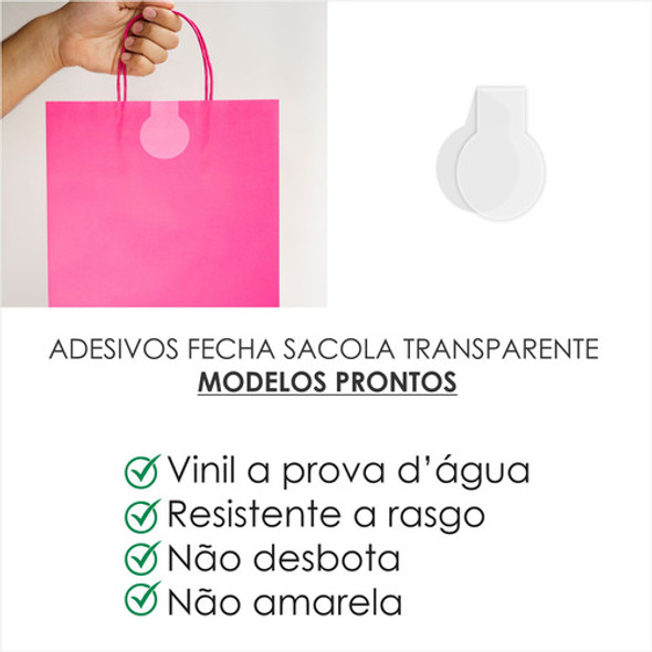 200 Adesivos Lacres Para Embalagem Fecha Sacola Transparente 1