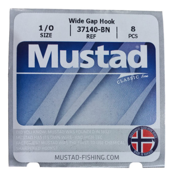 Anzuelo Mustad 37140-bn N°1/0 Ecologico 8 Unidades 1