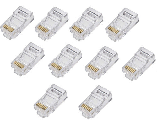Kit 10 Peças Conector Modular Rj45 Rj50 10 Vias 0
