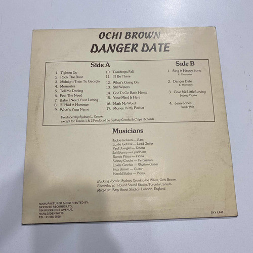 Lp Reggae- Ochi Brown ( Danger Date, Importado ) 1
