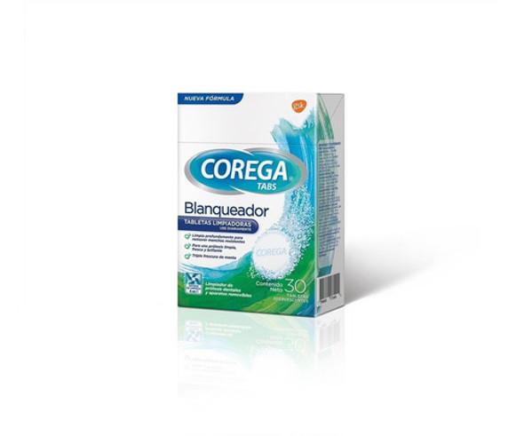 Corega Tabs Tabletas Limpiadoras Blanqueador 30u 0